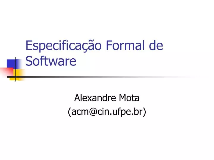 especifica o formal de software