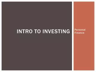 intro to investing