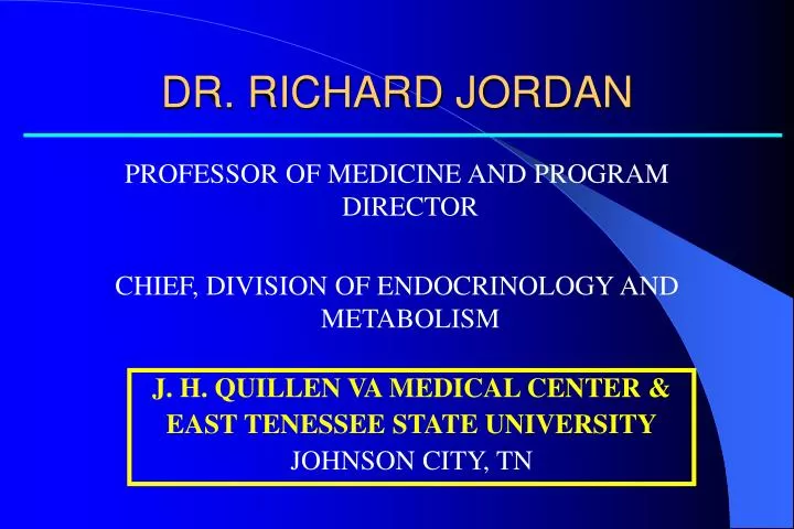 dr richard jordan