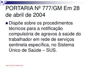 portaria n 777 gm em 28 de abril de 2004