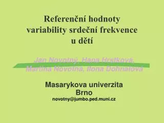 referen n hodnoty variability srde n frekvence u d t