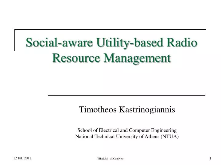 social aware utility based radio resource management