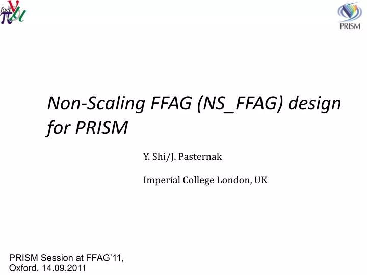 non scaling ffag ns ffag design for prism