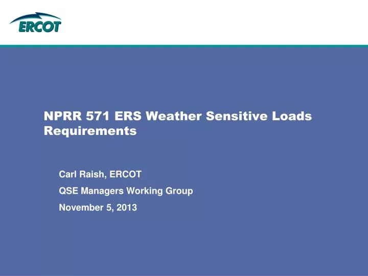 nprr 571 ers weather sensitive loads requirements