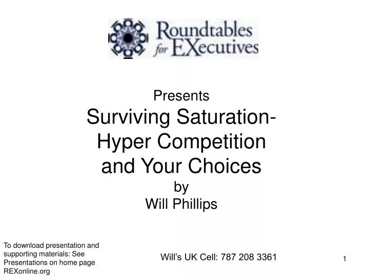 presents surviving saturation hyper competition and your choices by will phillips