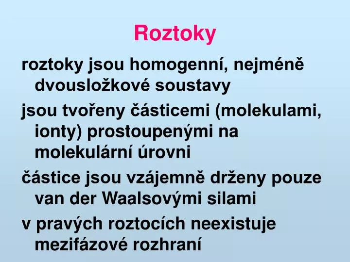 roztoky