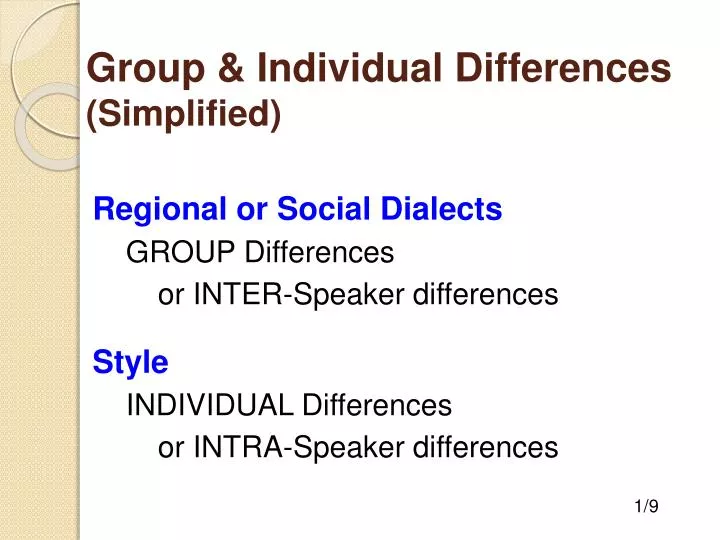 group individual differences simplified