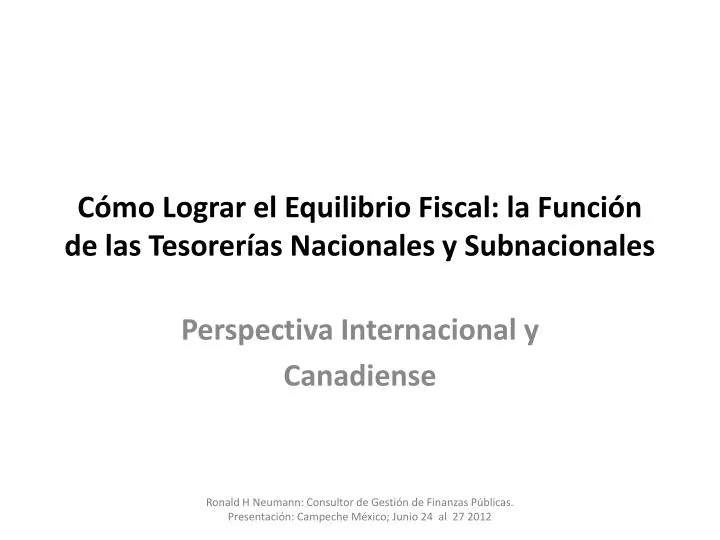 c mo lograr el equilibrio fiscal la funci n de las tesorer as nacionales y subnacionales