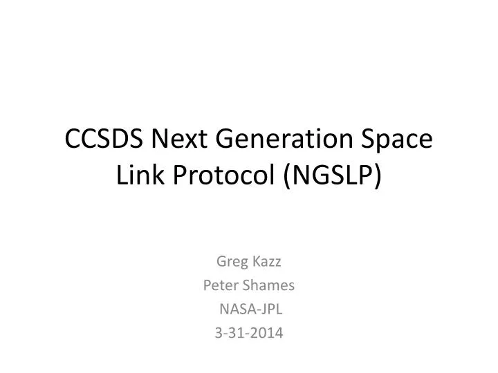 ccsds next generation space link protocol ngslp
