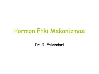 hormon etki mekanizmas