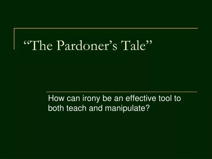 the pardoner s tale