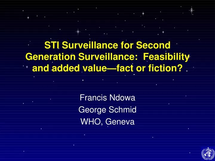 sti surveillance for second generation surveillance feasibility and added value fact or fiction