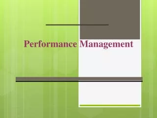 Performance Management