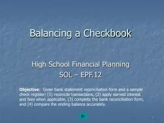 Balancing a Checkbook