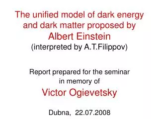 Report prepared for the seminar in memory of Victor Ogievetsky Dubna, 22.07.2008