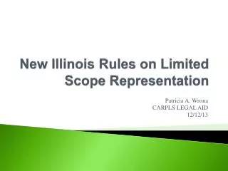 New Illinois Rules on Limited Scope Representation