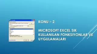 konu 2 m crosoft excel s k kullan lan fonksiyonlar ve uygulamalar