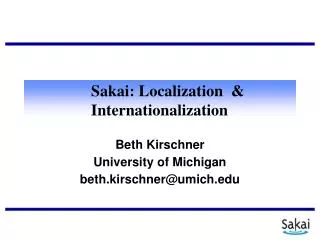 Sakai: Localization &amp; Internationalization