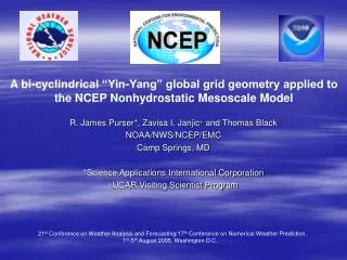 R. James Purser *, Zavisa I. Janjic + and Thomas Black NOAA/NWS/NCEP/EMC Camp Springs, MD