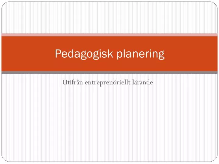 pedagogisk planering
