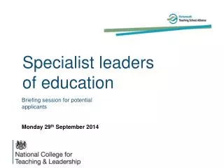 Specialist leaders of education