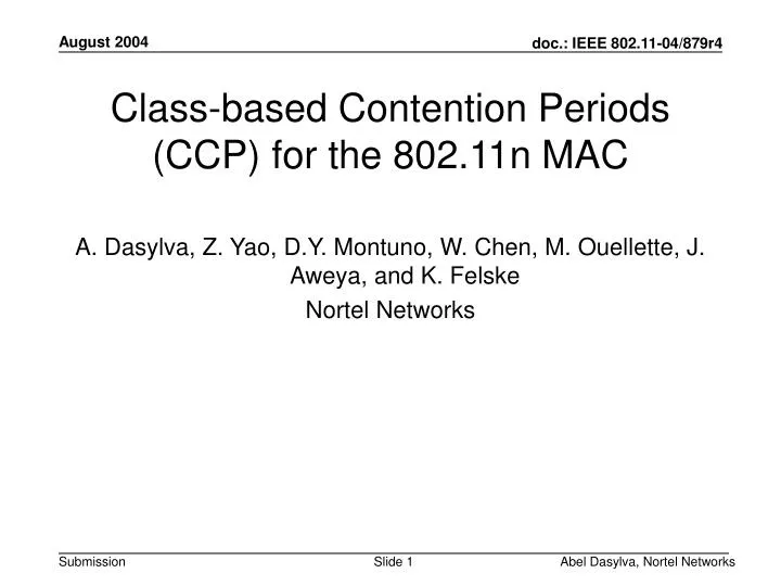 class based contention periods ccp for the 802 11n mac