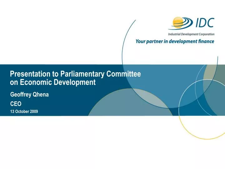presentation to parliamentary committee on economic development