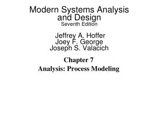 Chapter 7 Analysis: Process Modeling