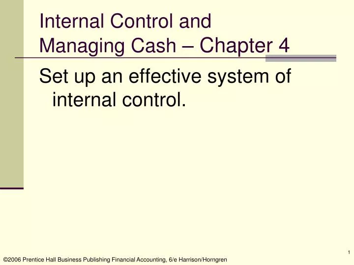 internal control and managing cash chapter 4