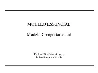 modelo essencial modelo comportamental