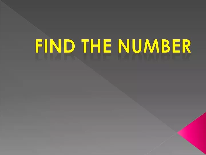 find the number