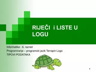 rije i i liste u logu