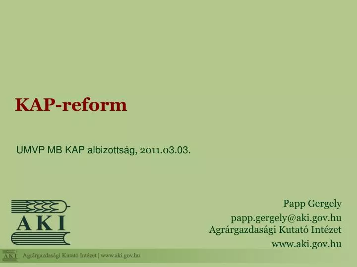 kap reform