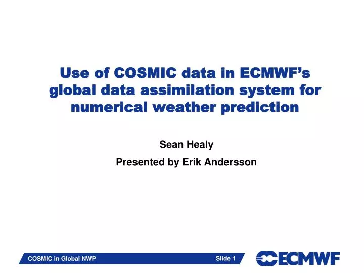 use of cosmic data in ecmwf s global data assimilation system for numerical weather prediction