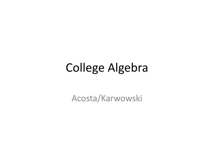 college algebra