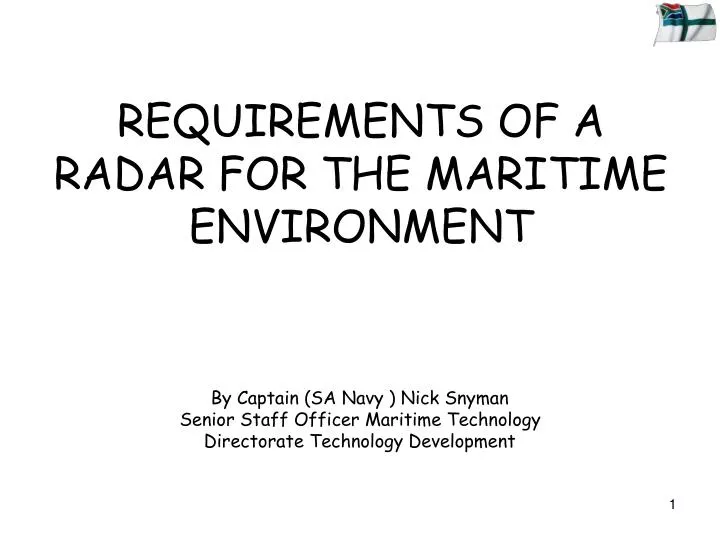 requirements of a radar for the maritime environment