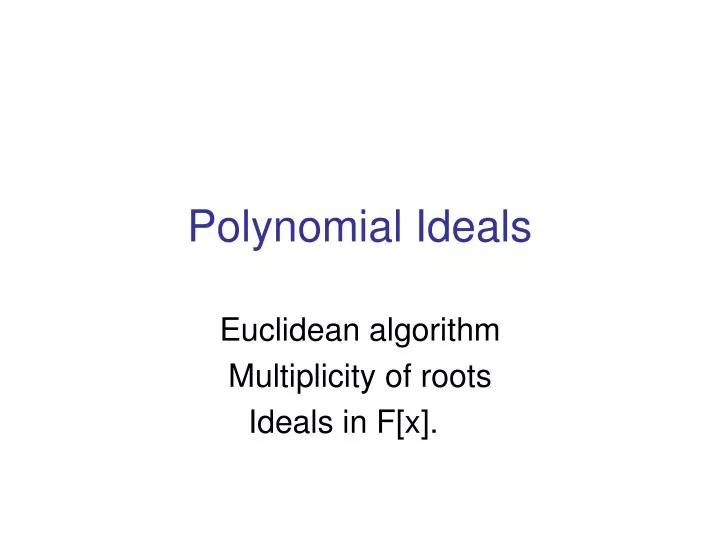 polynomial ideals