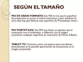 seg n el tama o