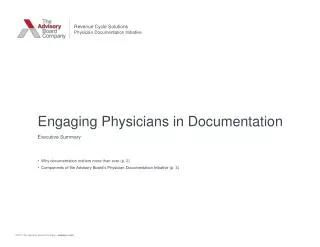 Engaging Physicians in Documentation