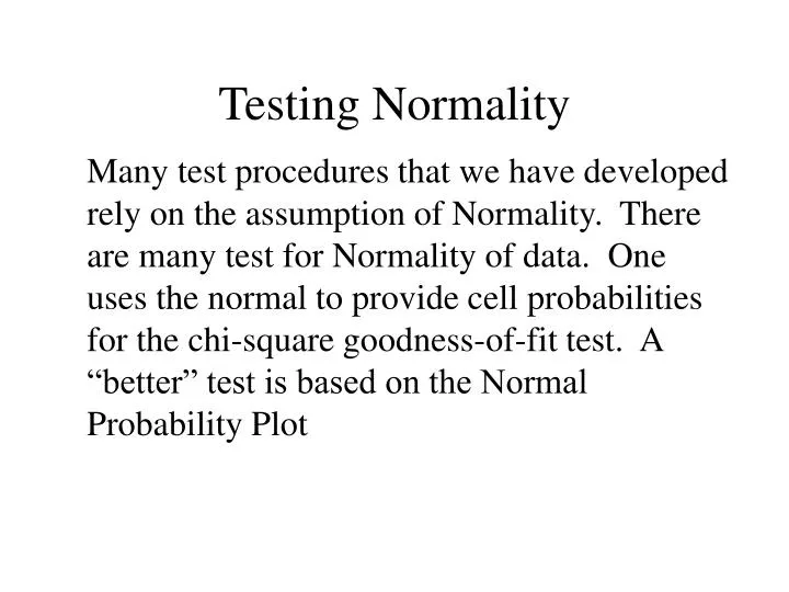 testing normality