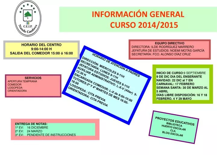 informaci n general curso 2014 2015