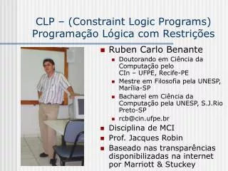 clp constraint logic programs programa o l gica com restri es