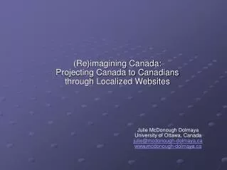 (Re)imagining Canada: Projecting Canada to Canadians through Localized Websites