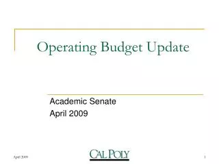 Operating Budget Update