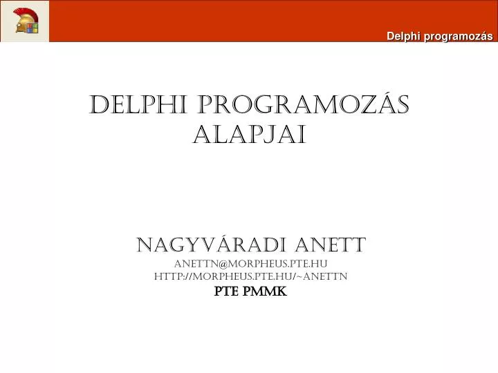 delphi programoz s alapjai