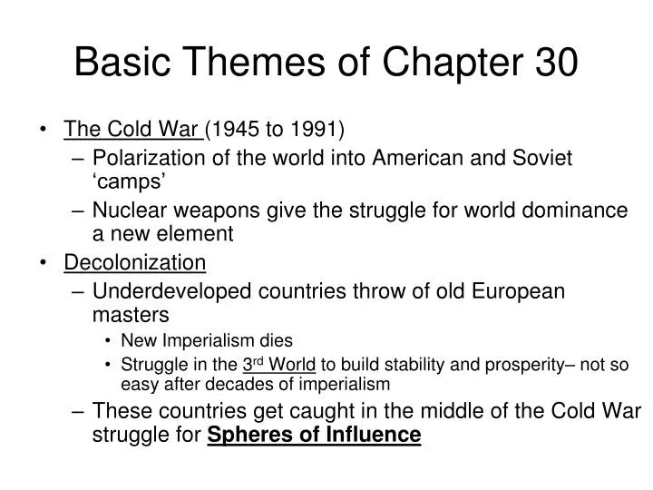 basic themes of chapter 30