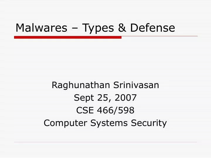 malwares types defense