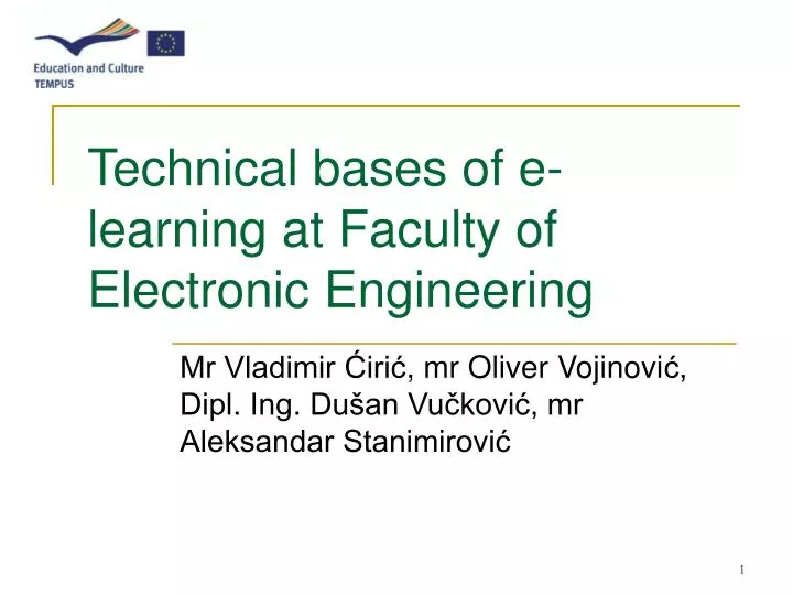 technical bases of e learning at faculty of electronic engineering