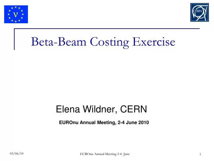 beta beam costing exercise