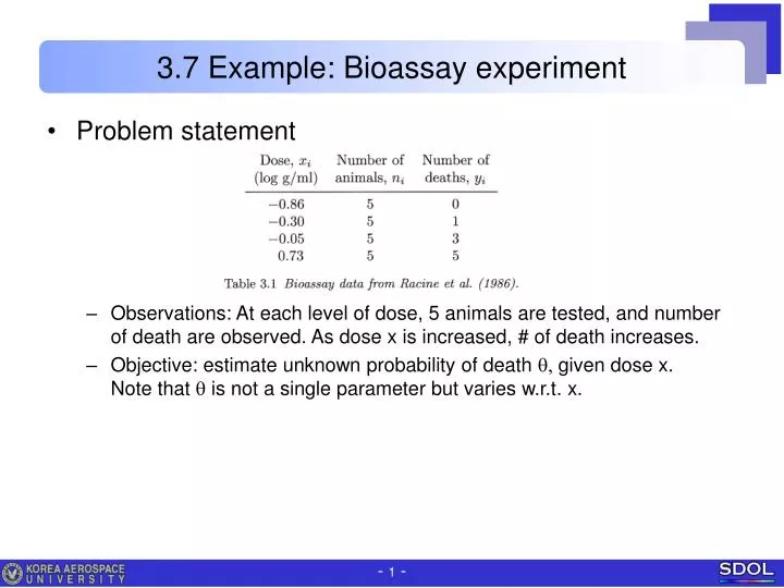 3 7 example bioassay experiment